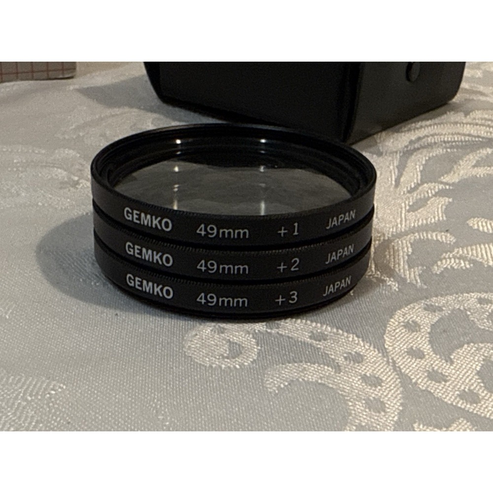 Gemko brand close-up macro filters three different strengths: +1, +2, and +3